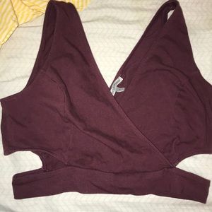 Crop top with cuts on the side.